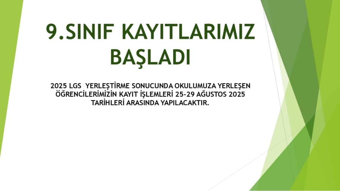 9. SINIF KAYITLARI